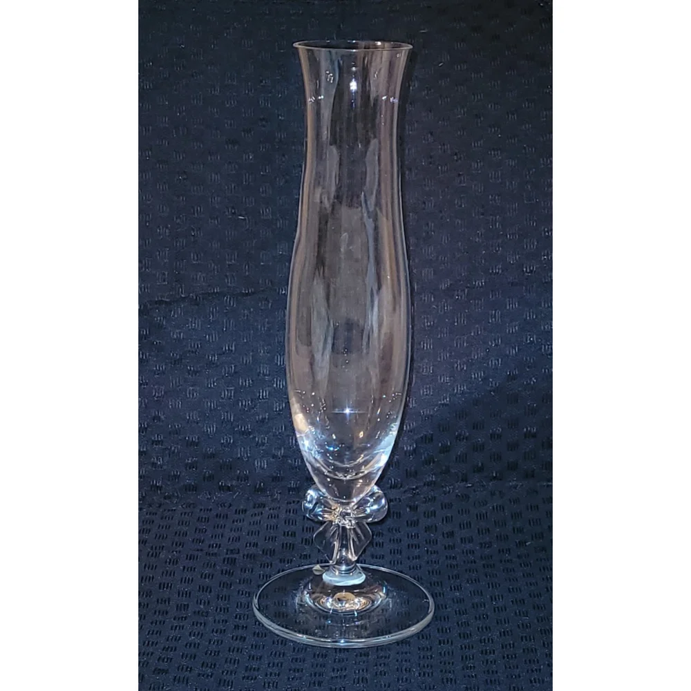 Mikasa Germany Crystal Bud Vase With Bow On Stem 9½